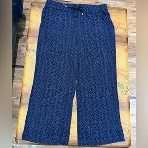 Ellen Tracy Black Blue Pebble Stripe Patterned Women's Dress Pant Trouser Slacks